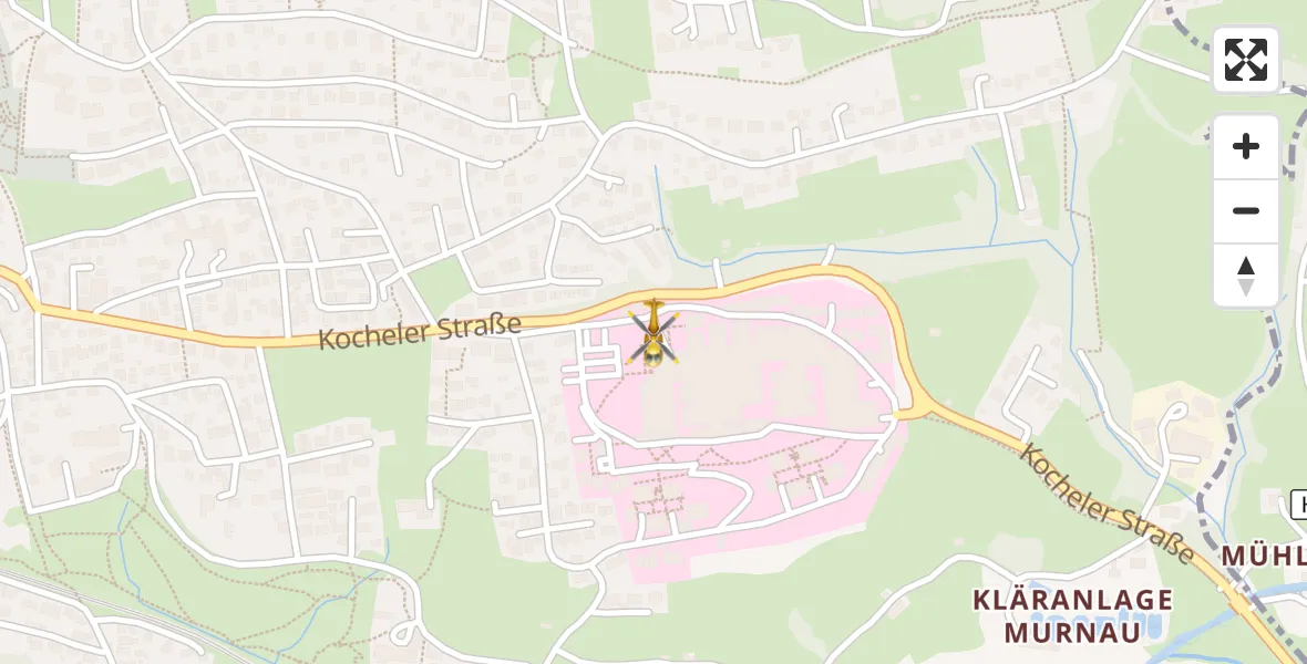Flugroute Rettungshubschrauber Murnau Accident Hospital - Murnau Accident Hospital, 07 April 2026, 15:16