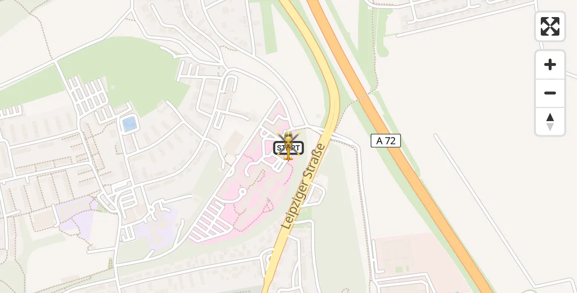 Flugroute Rettungshubschrauber Sana Hospital Borna - Sana Hospital Borna, 07 April 2026, 15:32