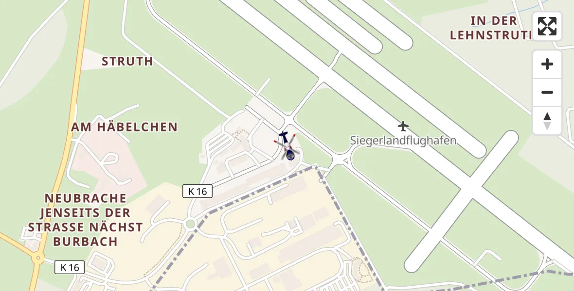 Flugroute Polizeihubschrauber Siegerland Flughafen - Siegerland Flughafen, 07 April 2026, 15:41