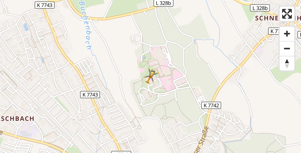 Flugroute Rettungshubschrauber Friedrichshafen Hospital - Friedrichshafen Hospital, 07 April 2026, 15:42