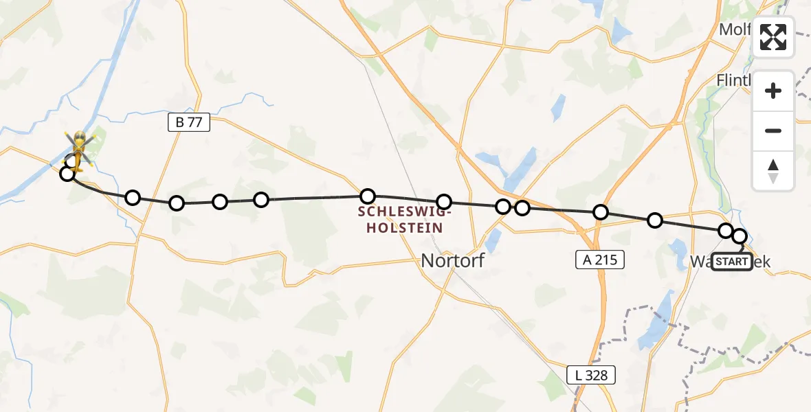 Routekaart van de vlucht: Ambulanzhubschrauber nach Hörsten, Schachtholm