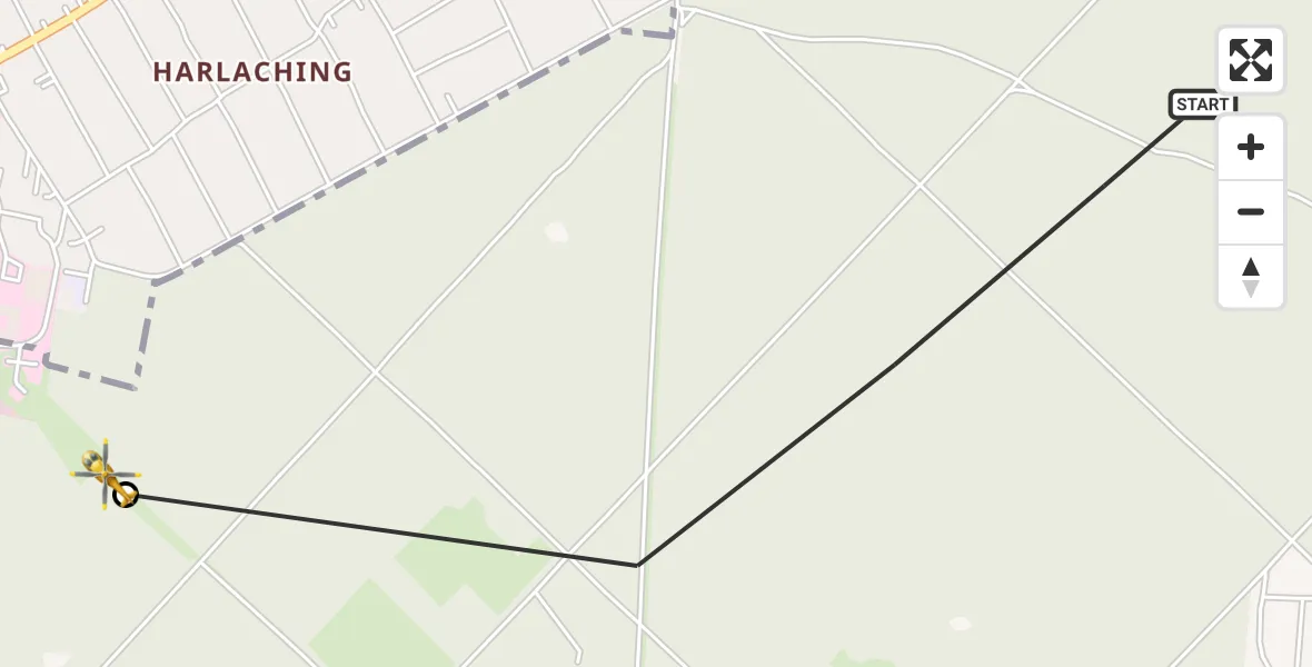 Flugroute Rettungshubschrauber Perlacher Forst - ADAC Air Rescue Center Hubschrauberlandeplatz (Christoph 1), 07 April 2026, 16:14