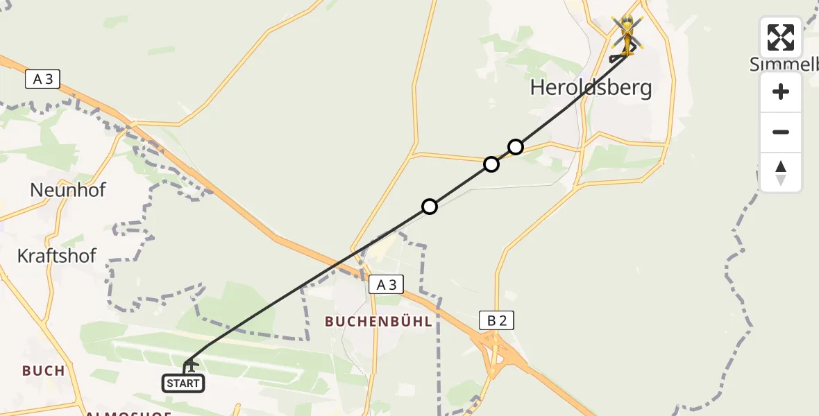 Flugroute Rettungshubschrauber Flughafen Nuremberg - Heroldsberg, 07 April 2026, 16:31