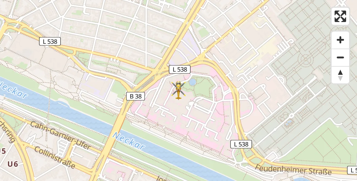 Flugroute Rettungshubschrauber Mannheim - Mannheim, 07 April 2026, 16:46