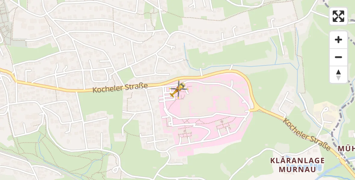 Flugroute Rettungshubschrauber Murnau Accident Hospital - Murnau Accident Hospital, 07 April 2026, 16:54