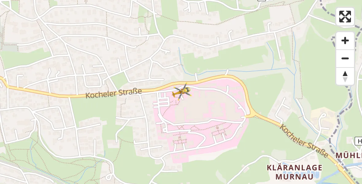 Flugroute Rettungshubschrauber Murnau Accident Hospital - Murnau Accident Hospital, 07 April 2026, 18:20