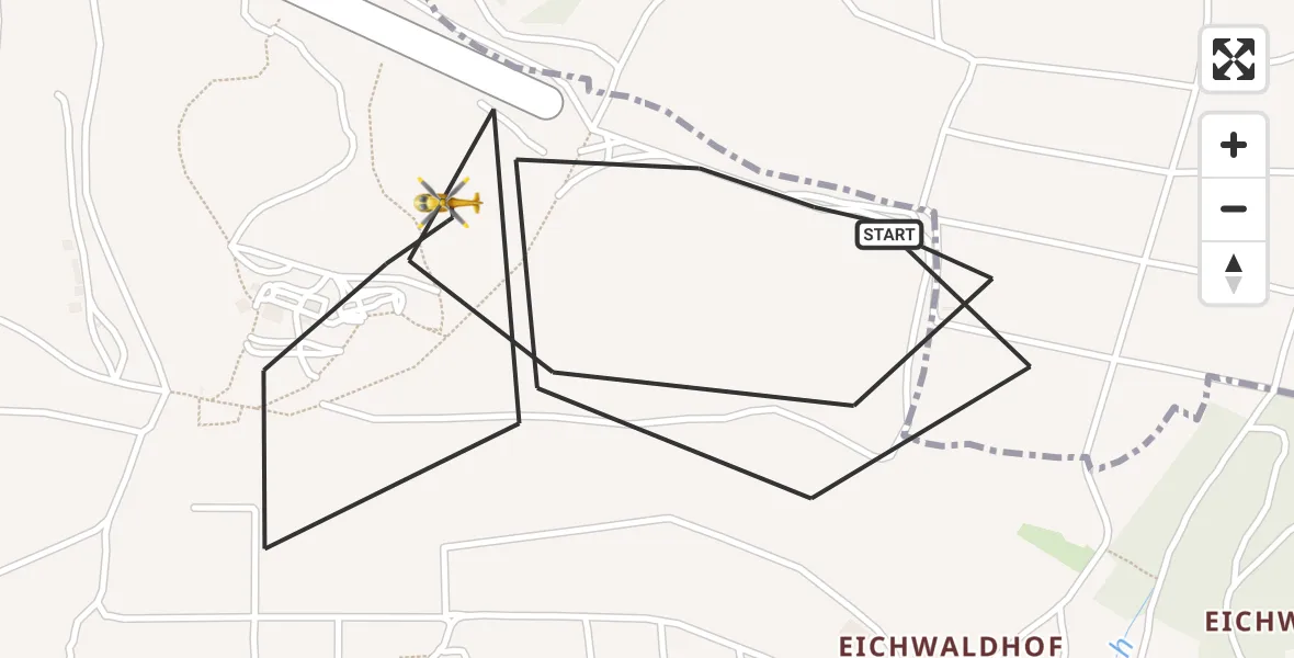 Flugroute Rettungshubschrauber Calw - Calw, 07 April 2026, 20:07