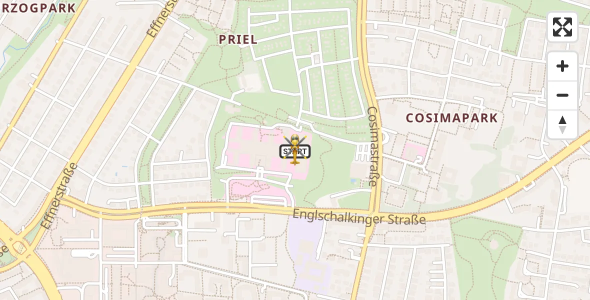 Flugroute Rettungshubschrauber München Bogenhausen Hospital - München Bogenhausen Hospital, 08 April 2026, 02:30