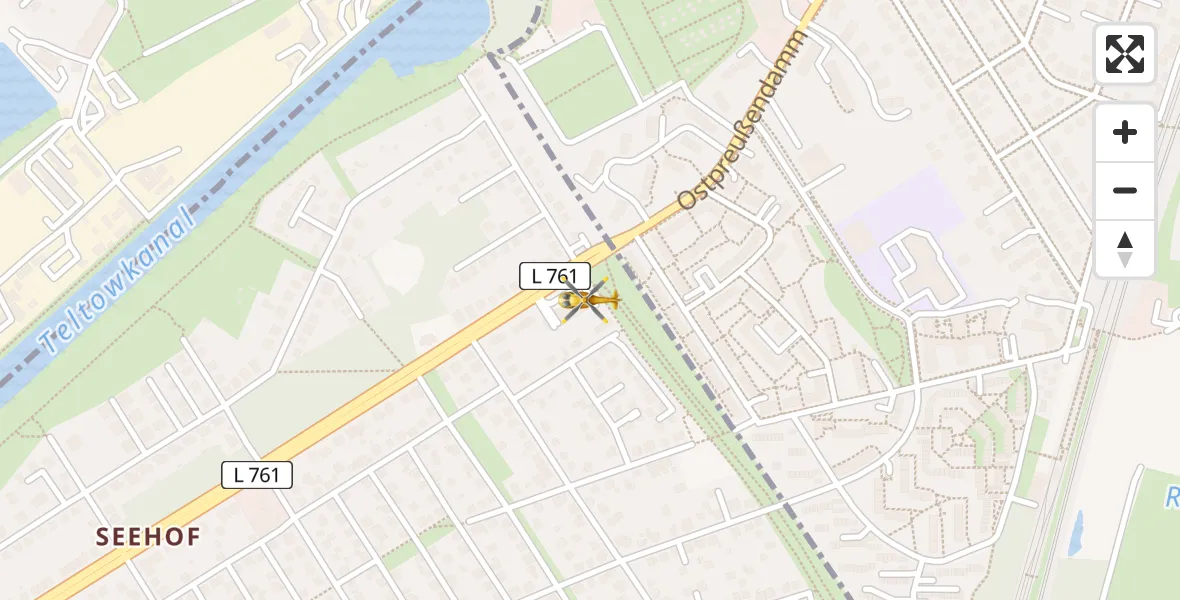 Flugroute Rettungshubschrauber Teltow - Teltow, 08 April 2026, 05:26