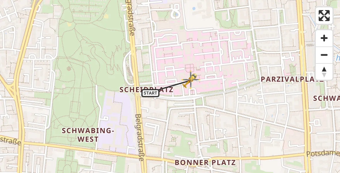 Flugroute Rettungshubschrauber München - München, 08 April 2026, 06:39