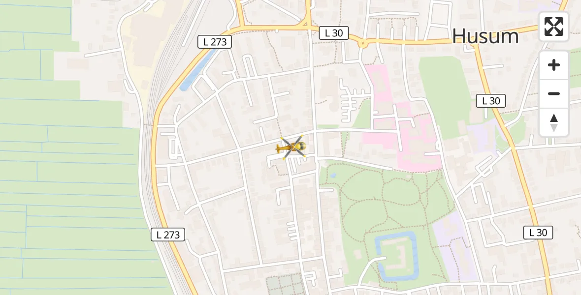 Flugroute Rettungshubschrauber Husum - Husum, 08 April 2026, 06:51