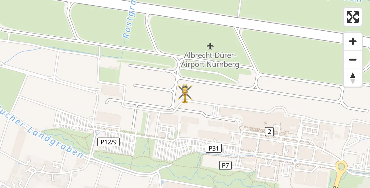 Flugroute Rettungshubschrauber Flughafen Nuremberg - Flughafen Nuremberg, 08 April 2026, 07:34