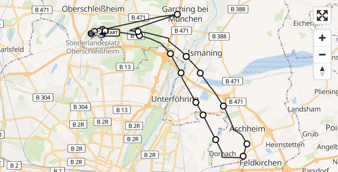 Flugroute Polizeihubschrauber Oberschleißheim - Schleissheim Flugplatz, 08 April 2026, 08:00