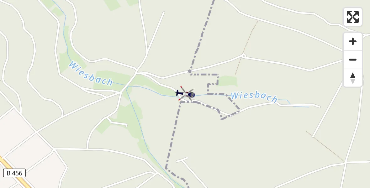Flugroute Polizeihubschrauber Grävenwiesbach - Grävenwiesbach, 08 April 2026, 08:51