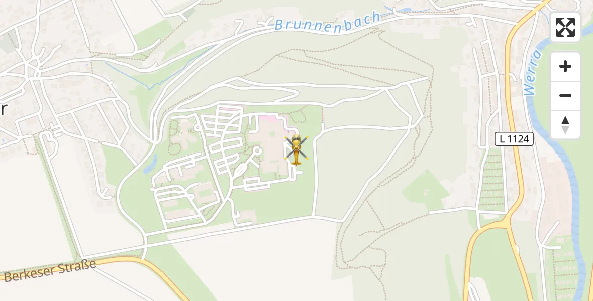 Flugroute Rettungshubschrauber Helios Clinic Meiningen - Helios Clinic Meiningen, 08 April 2026, 09:11