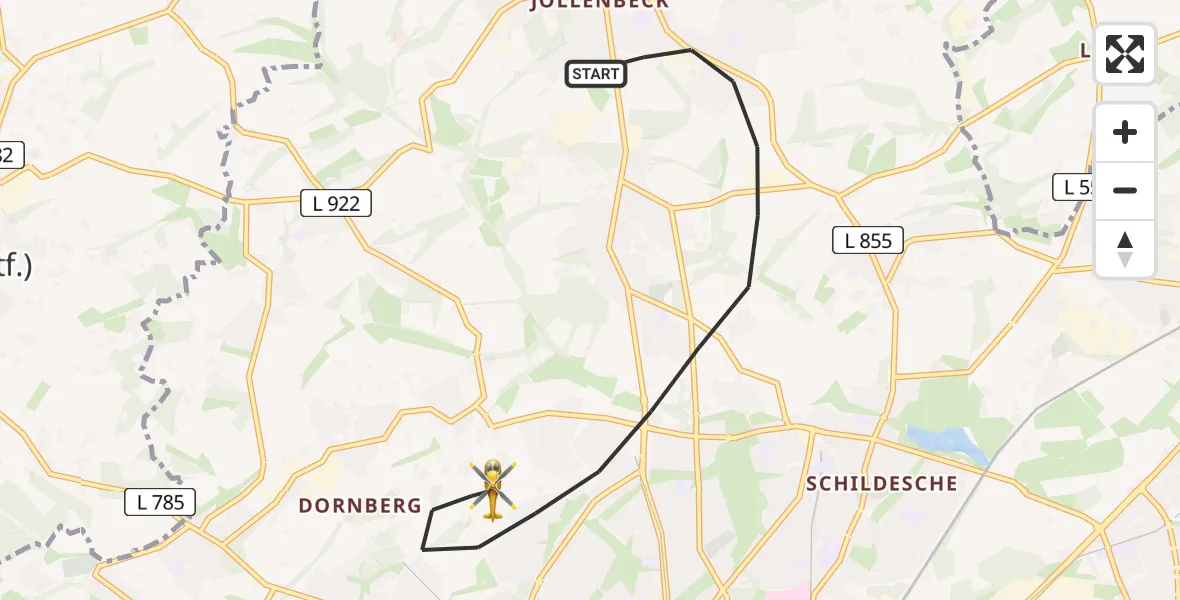 Flugroute Rettungshubschrauber Bielefeld - Bielefeld, 08 April 2026, 09:18