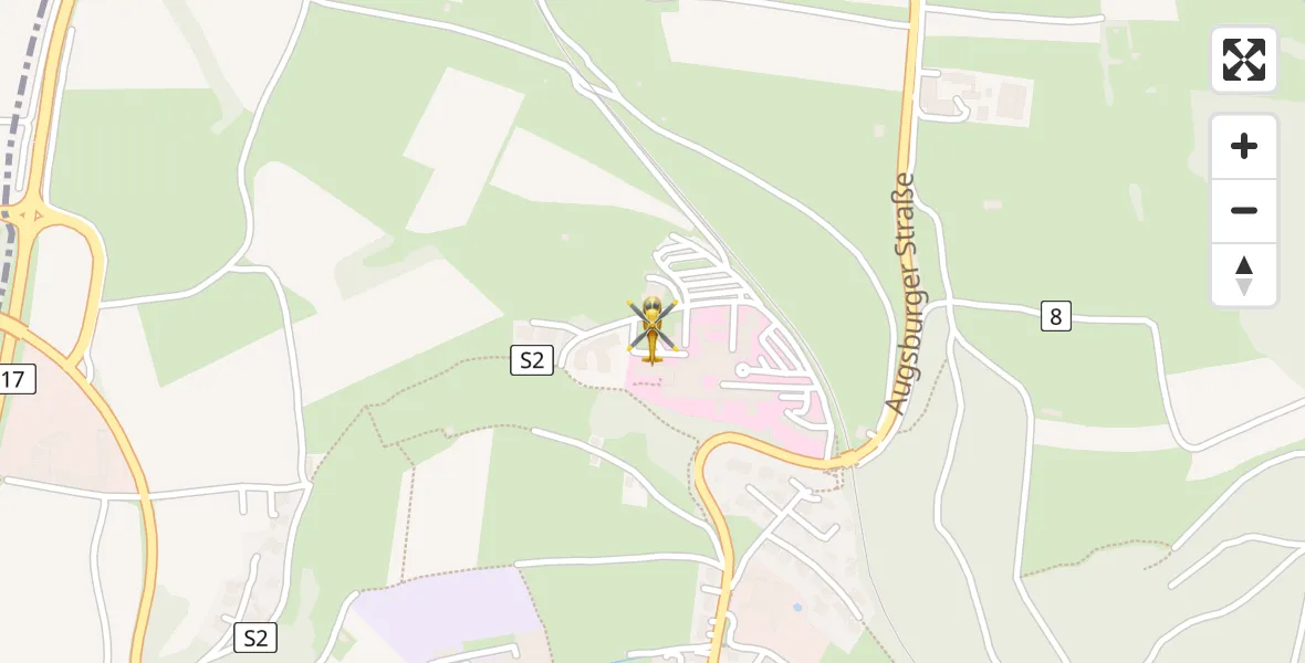 Flugroute Rettungshubschrauber Schongau - Schongau, 08 April 2026, 09:19
