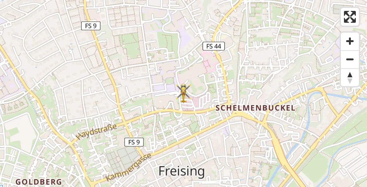 Flugroute Rettungshubschrauber Freising Clinic Hubschrauberlandeplatz - Freising Clinic Hubschrauberlandeplatz, 08 April 2026, 11:52