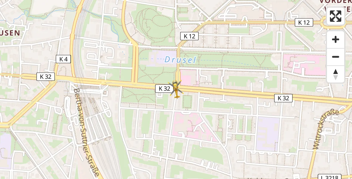 Flugroute Rettungshubschrauber Kassel - Kassel, 08 April 2026, 11:54