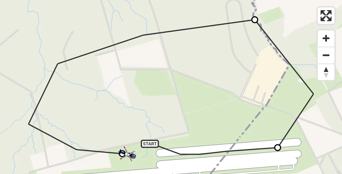 Flugroute Polizeihubschrauber Dinslaken-Schwarze Heide Flugplatz - Dinslaken-Schwarze Heide Flugplatz, 08 April 2026, 12:01