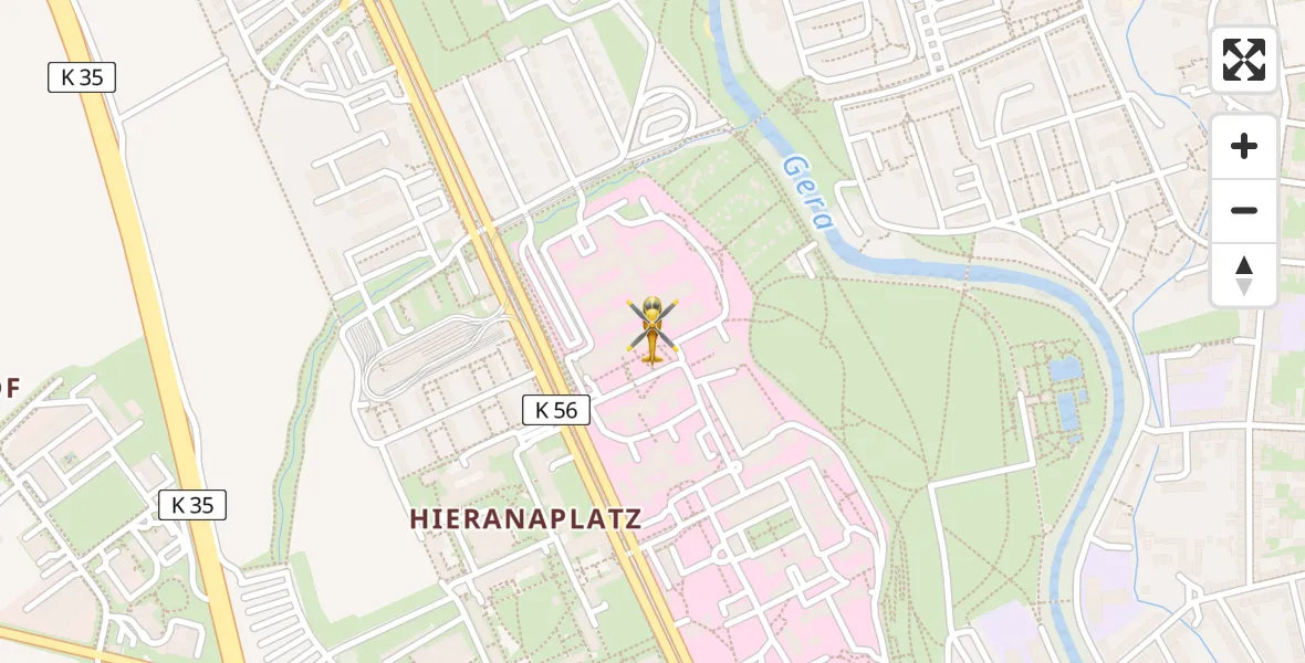 Flugroute Rettungshubschrauber Helios Clinic Erfurt - Helios Clinic Erfurt, 08 April 2026, 12:22