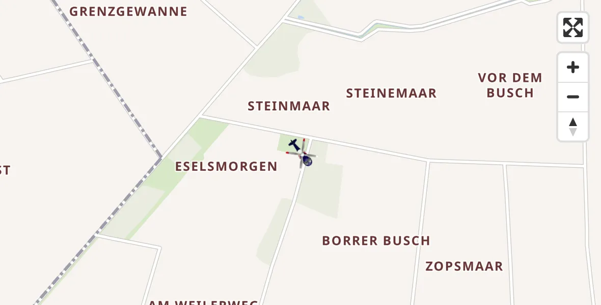 Flugroute Polizeihubschrauber Erftstadt - Erftstadt, 08 April 2026, 12:23