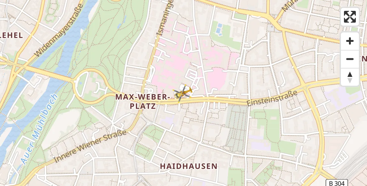 Flugroute Rettungshubschrauber Rechts der Isar University Hospital - Rechts der Isar University Hospital, 08 April 2026, 12:38