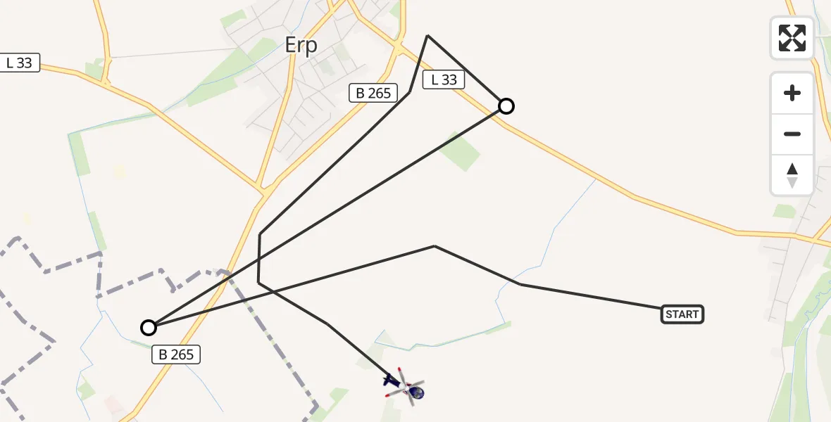 Flugroute Polizeihubschrauber Erftstadt - Erftstadt, 08 April 2026, 12:41