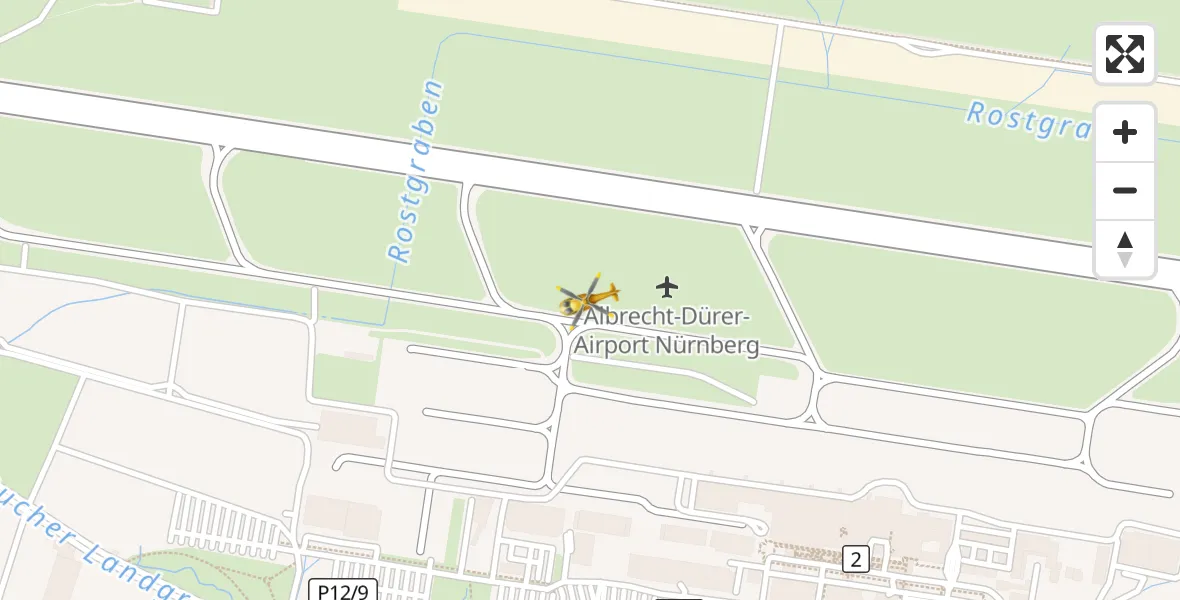 Flugroute Ambulanzhubschrauber Flughafen Nuremberg - Flughafen Nuremberg, 08 April 2026, 12:59