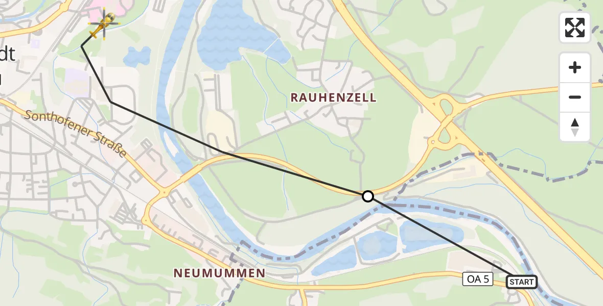 Flugroute Rettungshubschrauber Blaichach - Immenstadt i.Allgäu, 08 April 2026, 13:06