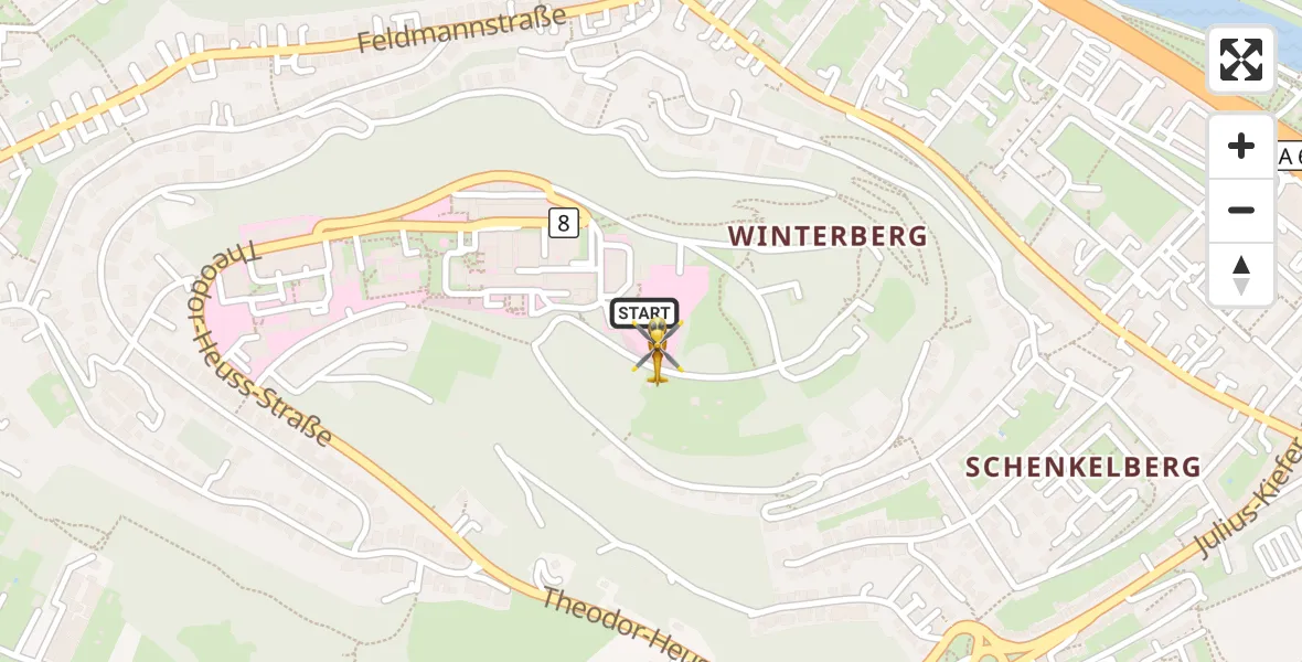 Flugroute Rettungshubschrauber Saarbrücken - Saarbrücken, 08 April 2026, 13:51