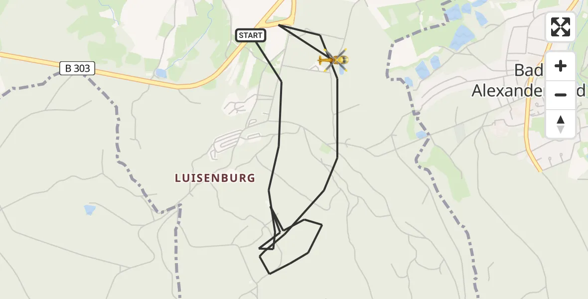 Flugroute Rettungshubschrauber Wunsiedel - Wunsiedel, 08 April 2026, 14:51