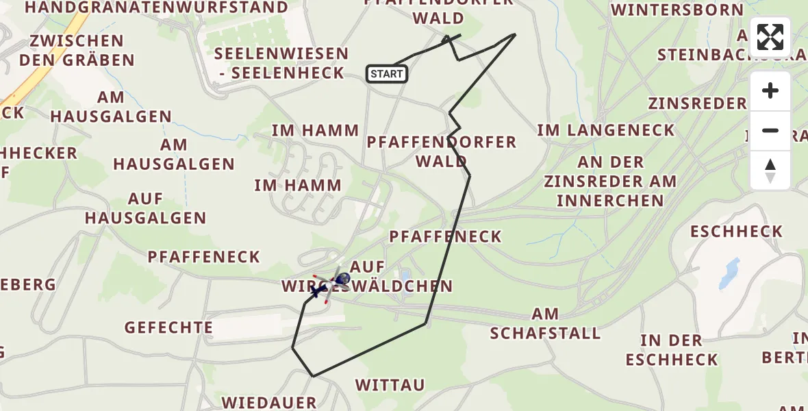Flugroute Polizeihubschrauber Koblenz - Koblenz, 08 April 2026, 15:28