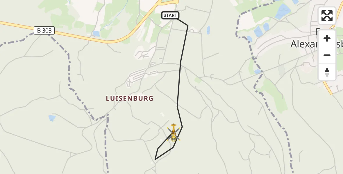 Flugroute Rettungshubschrauber Wunsiedel - Wunsiedel, 08 April 2026, 15:29