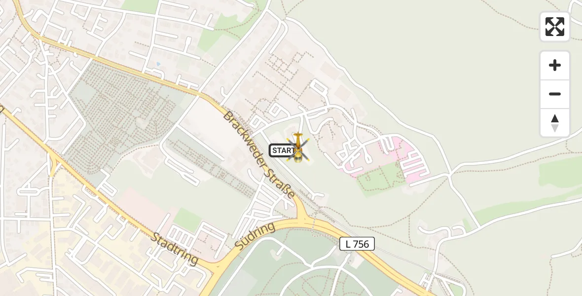 Flugroute Rettungshubschrauber Luftrettungszentrum Bielefeld - Luftrettungszentrum Bielefeld, 08 April 2026, 15:47