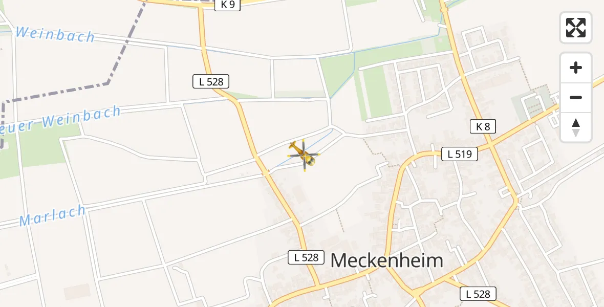 Flugroute Rettungshubschrauber Meckenheim - Meckenheim, 08 April 2026, 16:17