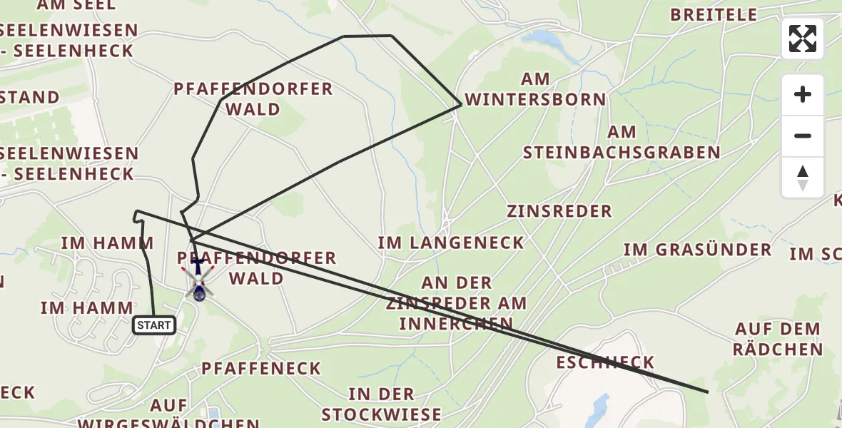Flugroute Polizeihubschrauber Koblenz - Koblenz, 08 April 2026, 16:21