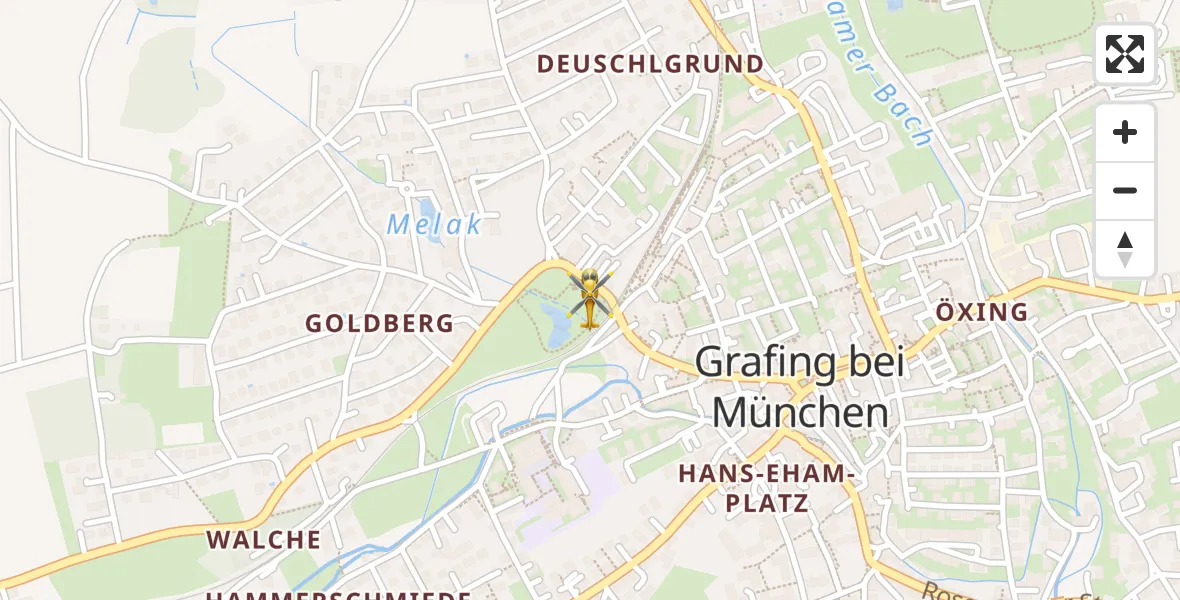 Flugroute Rettungshubschrauber Grafing b.München - Grafing b.München, 08 April 2026, 16:30