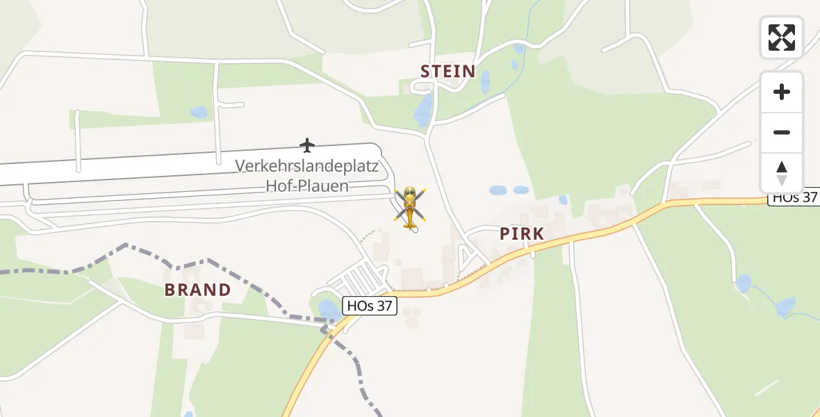 Flugroute Rettungshubschrauber Hof-Plauen Flughafen - Hof-Plauen Flughafen, 08 April 2026, 16:38