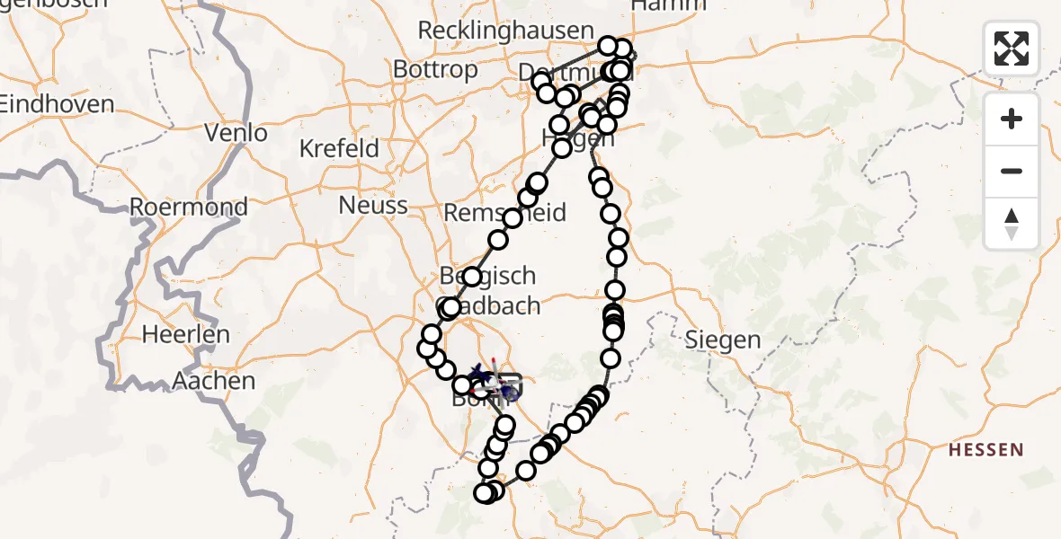 Flugroute Polizeihubschrauber Sankt Augustin - Sankt Augustin, 08 April 2026, 16:45