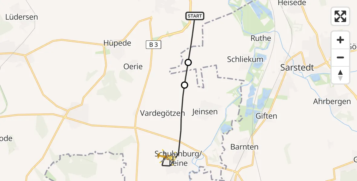 Flugroute Rettungshubschrauber Pattensen - Pattensen, 08 April 2026, 16:50