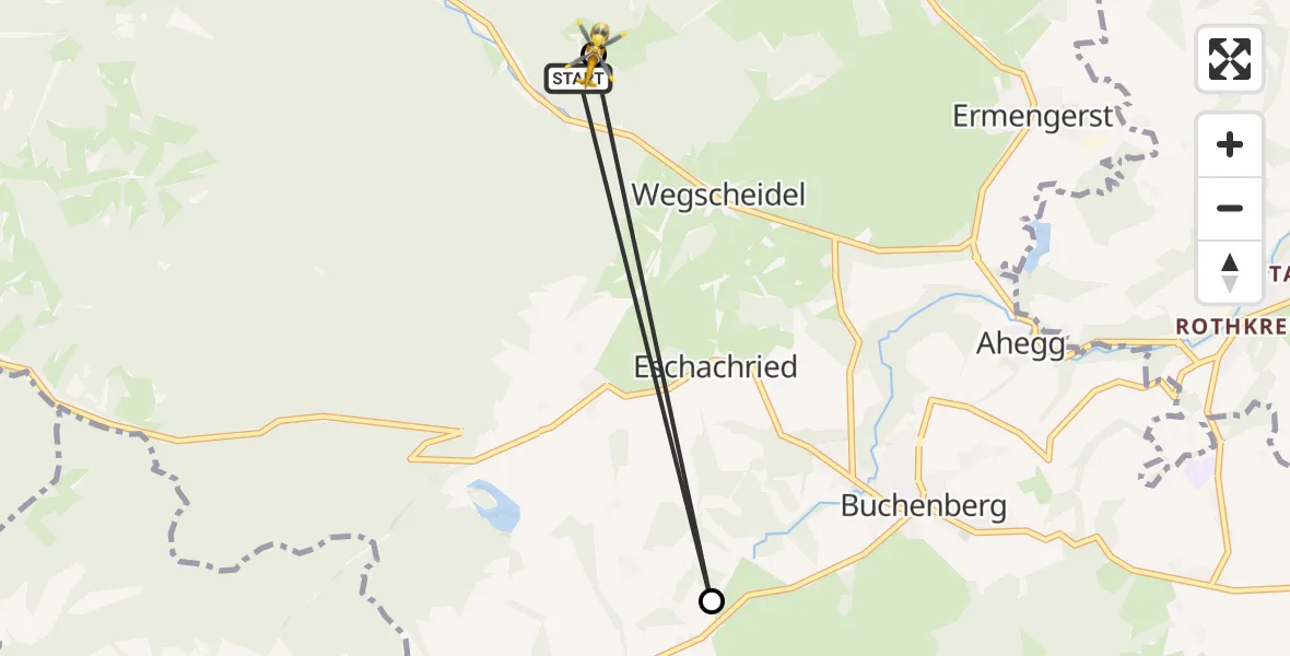Flugroute Rettungshubschrauber Wiggensbach - Wiggensbach, 08 April 2026, 16:55