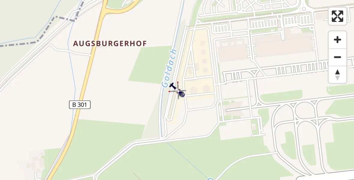 Flugroute Polizeihubschrauber Hallbergmoos - Hallbergmoos, 08 April 2026, 20:55