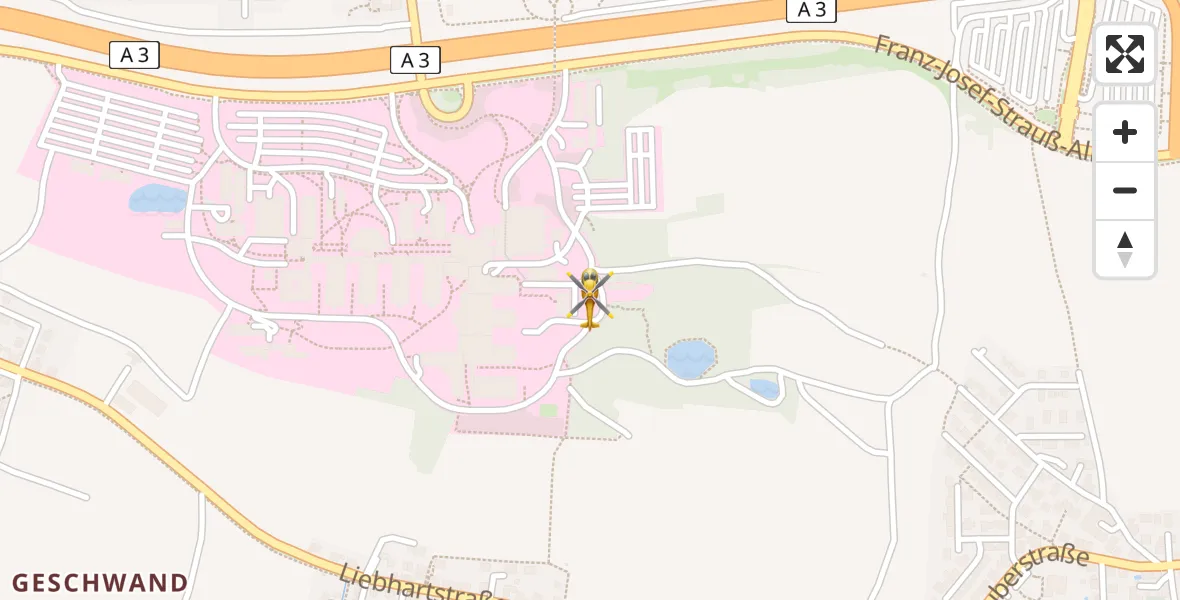 Flugroute Ambulanzhubschrauber DRF Air Rescue Station Regensburg / Regensburg University Hospital - DRF Air Rescue Station Regensburg / Regensburg University Hospital, 09 April 2026, 00:25