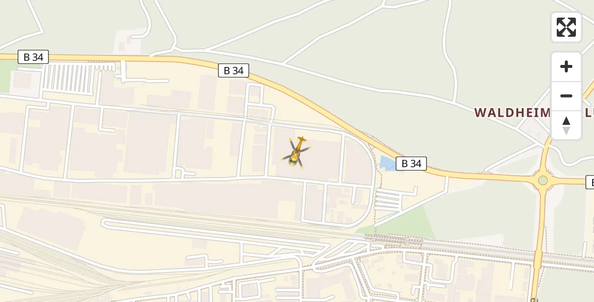 Flugroute Rettungshubschrauber Singen (Hohentwiel) - Singen (Hohentwiel), 09 April 2026, 03:53
