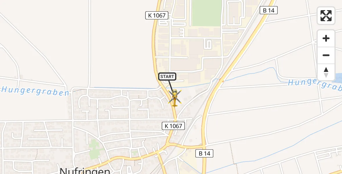 Flugroute Rettungshubschrauber Nufringen - Nufringen, 09 April 2026, 05:16