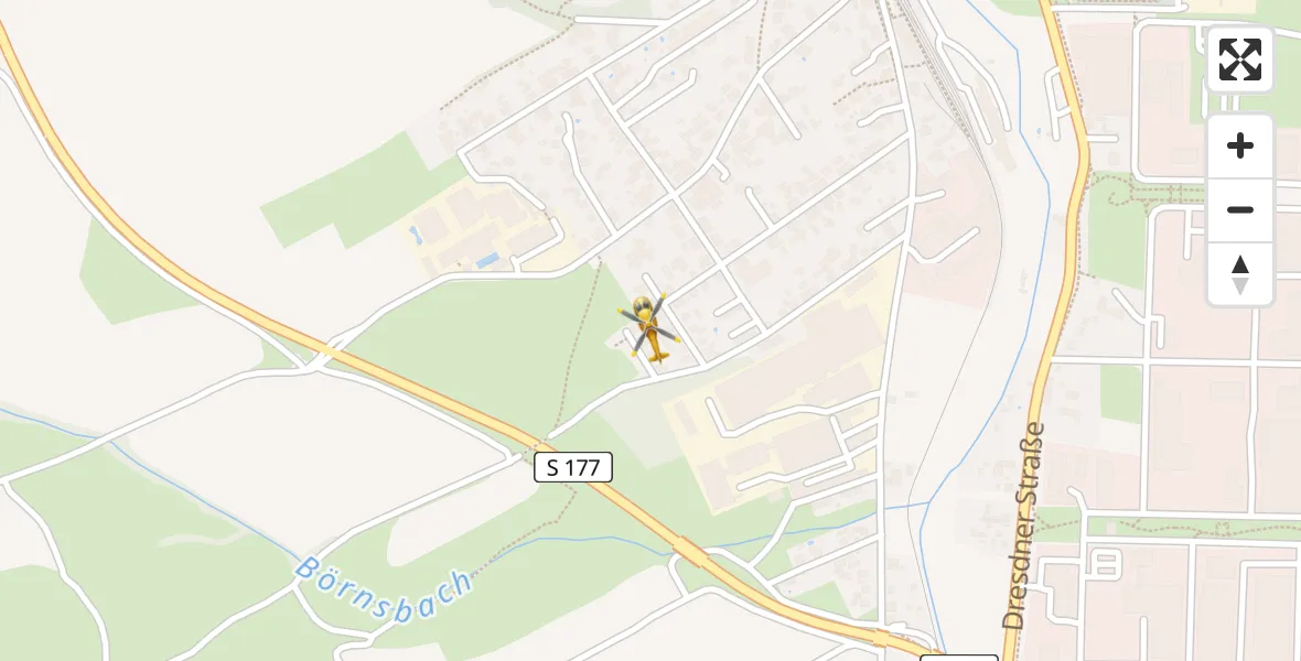 Flugroute Rettungshubschrauber Radeburg - Radeburg, 09 April 2026, 05:45