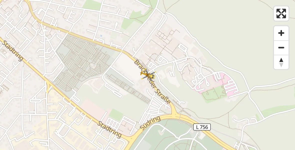 Flugroute Rettungshubschrauber Luftrettungszentrum Bielefeld - Luftrettungszentrum Bielefeld, 09 April 2026, 05:46