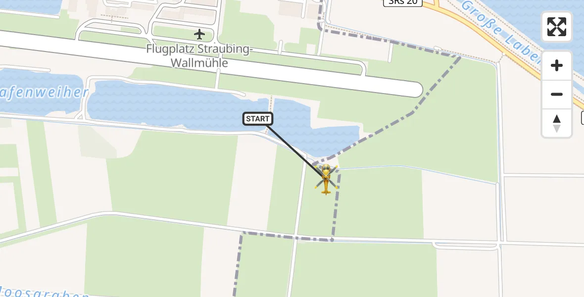 Flugroute Rettungshubschrauber Straubing Flughafen - Atting, 09 April 2026, 06:05