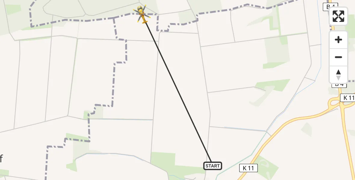 Flugroute Rettungshubschrauber Barum - Bad Bevensen, 09 April 2026, 06:20
